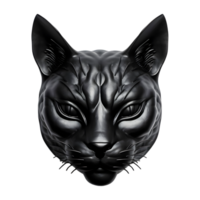 ai genererad 3d tolkning av en svart katt mask på transparent bakgrund - ai genererad png