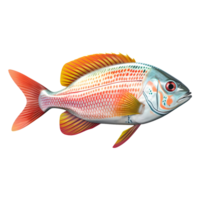 ai gerado 3d Renderização do uma lindo colorida oceano peixe em transparente fundo - ai gerado png