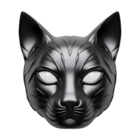 ai generato 3d interpretazione di un' nero gatto maschera su trasparente sfondo - ai generato png