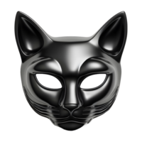 ai gerado 3d Renderização do uma Preto gato mascarar em transparente fundo - ai gerado png