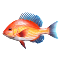 ai gerado 3d Renderização do uma lindo colorida oceano peixe em transparente fundo - ai gerado png