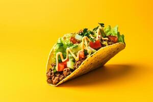 AI generated Traditional mexican tacos with meat and vegetables Generative AI photo