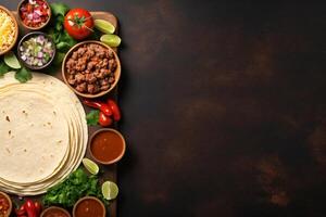 ai generado completar mexicano comida composición Copiar espacio concepto generativo ai foto