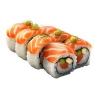 ai gegenereerd 3d renderen van een beroemd Japans sushi schotel Aan transparant achtergrond - ai gegenereerd png