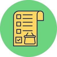 icono de vector de lista de compras