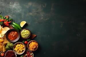 ai generado completar mexicano comida composición Copiar espacio concepto generativo ai foto