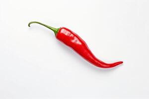 AI generated Red hot pepper levitates on a white background copyspace Generative AI photo