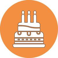 icono de vector de pastel de cumpleaños