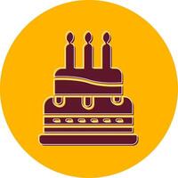 icono de vector de pastel de cumpleaños