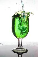 cheers water splash in wine glass photo