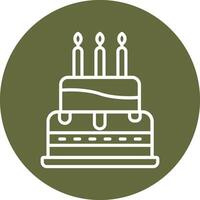 icono de vector de pastel de cumpleaños