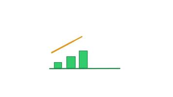 geanimeerd groeit pijl over- diagram bar. bedrijf diagram tonen 2d pijl groei. video