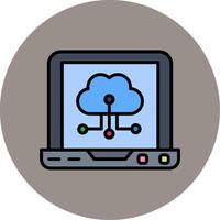 icono de vector de computación en la nube