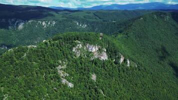 Aerial view of castle Muran ruins in Slovakia video