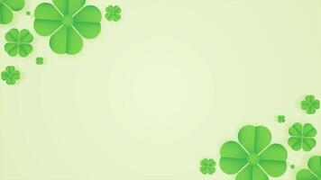 Light Shell Haven Blank Horizontal Video Background Design Decorated With A Simple Clover Leaves Border Looping Animation