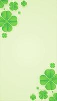 Light Shell Haven Blank Vertical Video Background Design Decorated With A Simple Clover Leaves Border Looping Animation