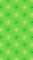 Lime Green Vertical Blank Background Design Decorated With A Seamless Pattern Of Simple Flat Clover Leaves Looping Animation video