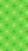 Lime Green Vertical Blank Background Design Decorated With A Seamless Pattern Of Simple Flat Clover Leaves Looping Animation video