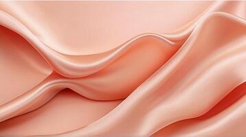 AI generated Coral color silk combination wavy background photo