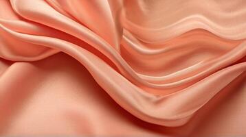 AI generated Coral color silk combination wavy background photo