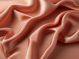 AI generated Coral color silk combination wavy background photo