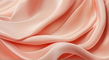 AI generated Coral color silk combination wavy background photo