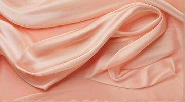 AI generated Coral color silk combination wavy background photo
