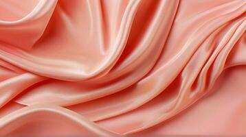 AI generated Coral color silk combination wavy background photo