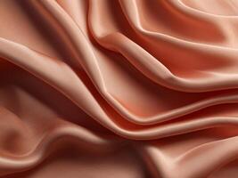 AI generated Coral color silk combination wavy background photo