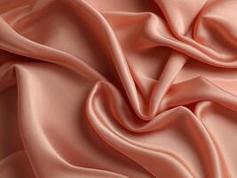 AI generated Coral color silk combination wavy background photo