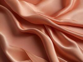 AI generated Coral color silk combination wavy background photo