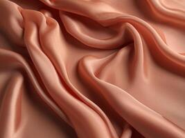 AI generated Coral color silk combination wavy background photo