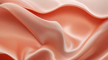 AI generated Coral color silk combination wavy background photo