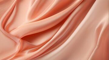 AI generated Coral color silk combination wavy background photo