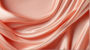 AI generated Coral color silk combination wavy background photo