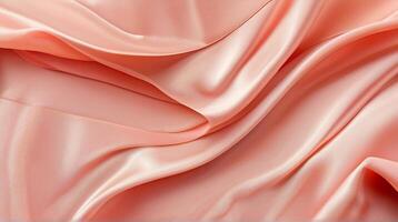 AI generated Coral color silk combination wavy background photo