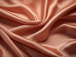 AI generated Coral color silk combination wavy background photo