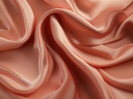 AI generated Coral color silk combination wavy background photo