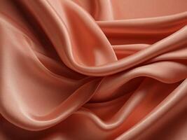AI generated Coral color silk combination wavy background photo