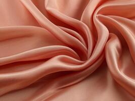 AI generated Coral color silk combination wavy background photo