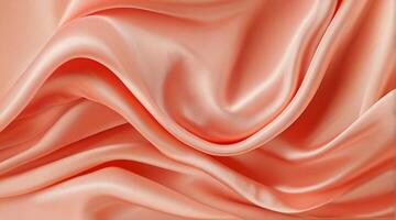 AI generated Coral color silk combination wavy background photo