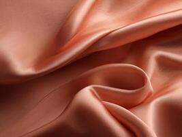 AI generated Coral color silk combination wavy background photo