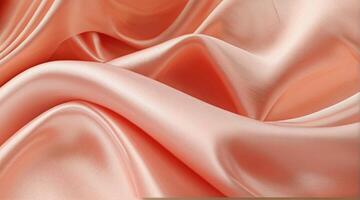 AI generated Coral color silk combination wavy background photo