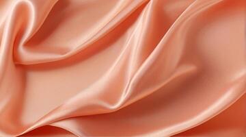 AI generated Coral color silk combination wavy background photo