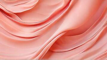 AI generated Coral color silk combination wavy background photo