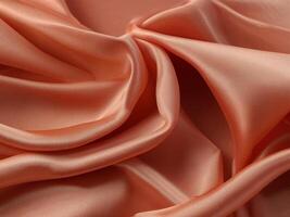 AI generated Coral color silk combination wavy background photo