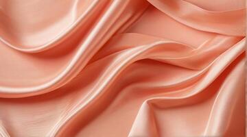 AI generated Coral color silk combination wavy background photo