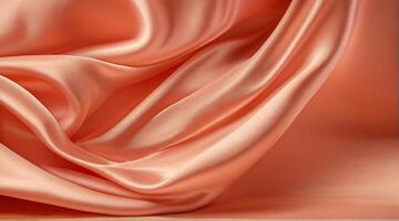 AI generated Coral color silk combination wavy background photo