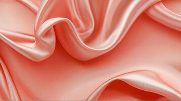 AI generated Coral color silk combination wavy background photo