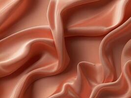 AI generated Coral color silk combination wavy background photo